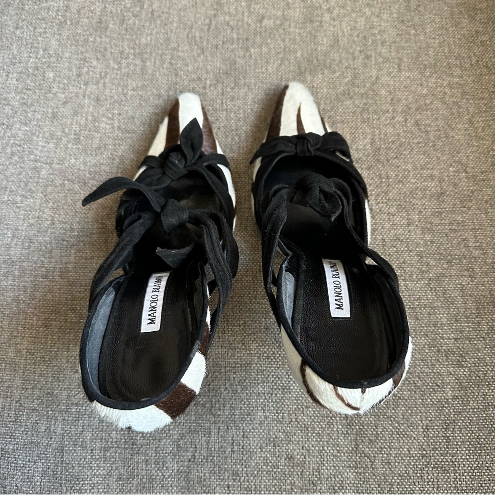 Vintage Manolo Blahnik zebra pony hair heels - Picture 6 of 8